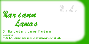 mariann lamos business card